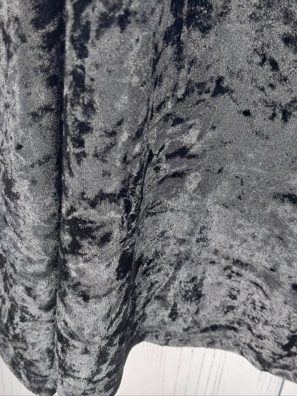 Origami By Vivien Black Crushed Velvet Boho Whimsigoth Top - Picture 5 of 9